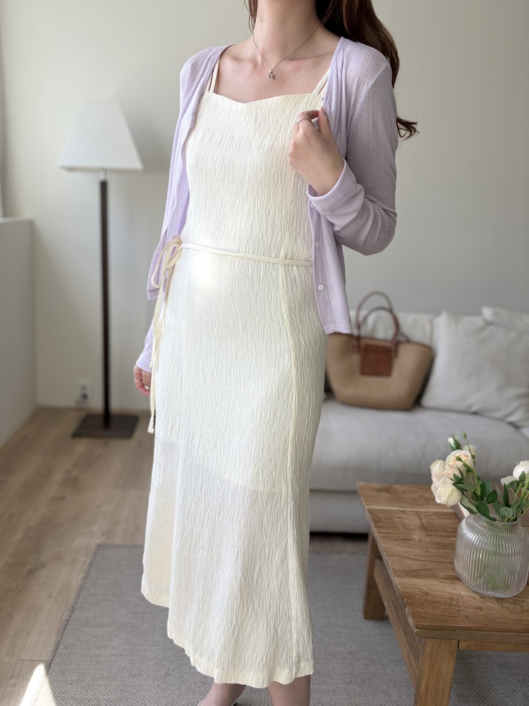 Romance Slim Cami Dress (Ivory)