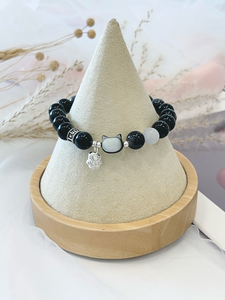 🐾 小猫情侣手串 Couple Cat Bracelet｜8mm 磁吸猫爪设计款 