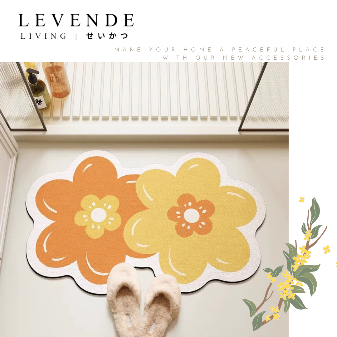 Levende花朵硅藻泥浴室地墊