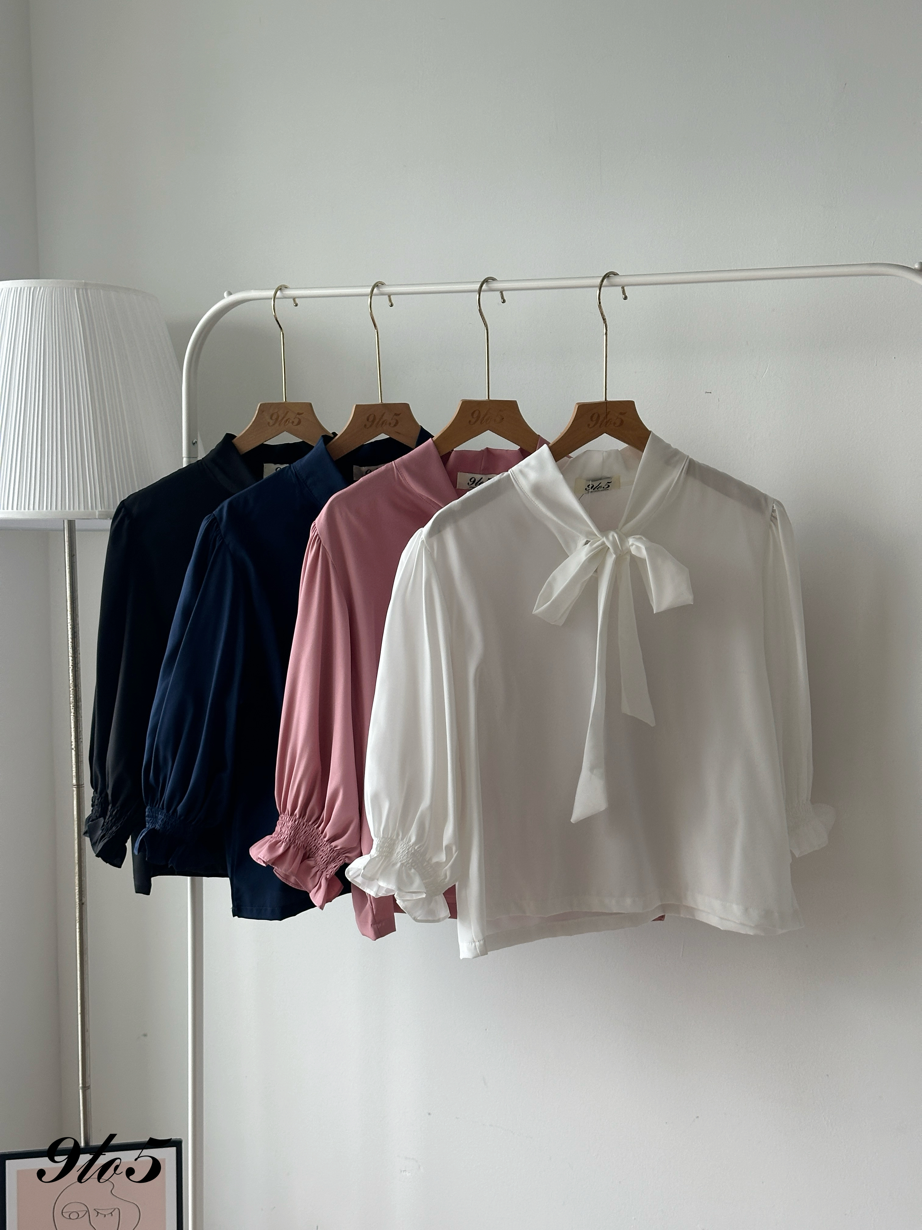 T4294 Bow-tie Half Sleeve Shirt - 4 Colors 
