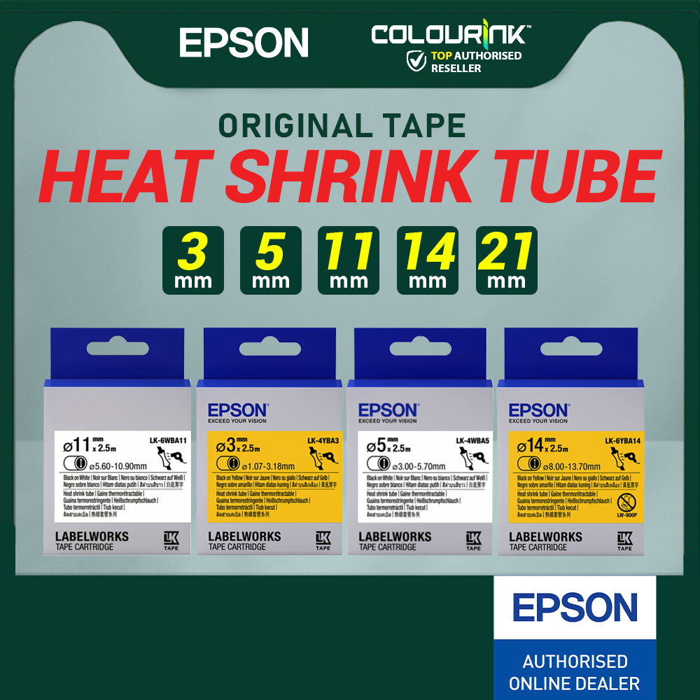 Epson Original Genuine Heat Shrink Tube LK TAPE 4WBA3 4WBA5 4YBA3 4YBA5 6WBA11 6WBA14 6YBA14 7WBA21 7YBA21 for Z900FK