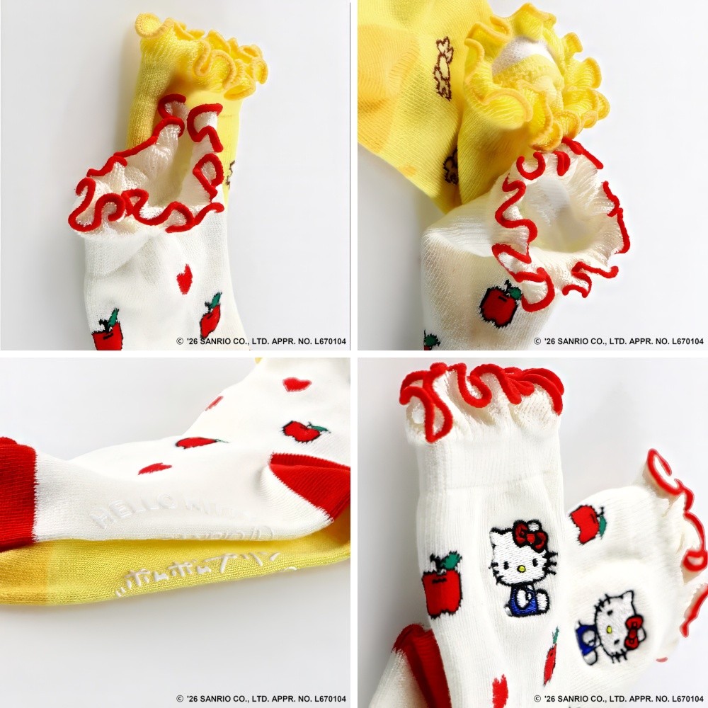 🆕【⭐訂購⭐】 🇯🇵日本直送 #Kitty / #Pompompurin 綑邊刺繡短襪［2款選］ [ELGA-0070][260813]