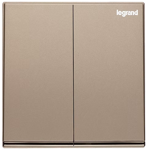 Legrand Galion 玫瑰金 2位雙控 帶指示燈 開關掣