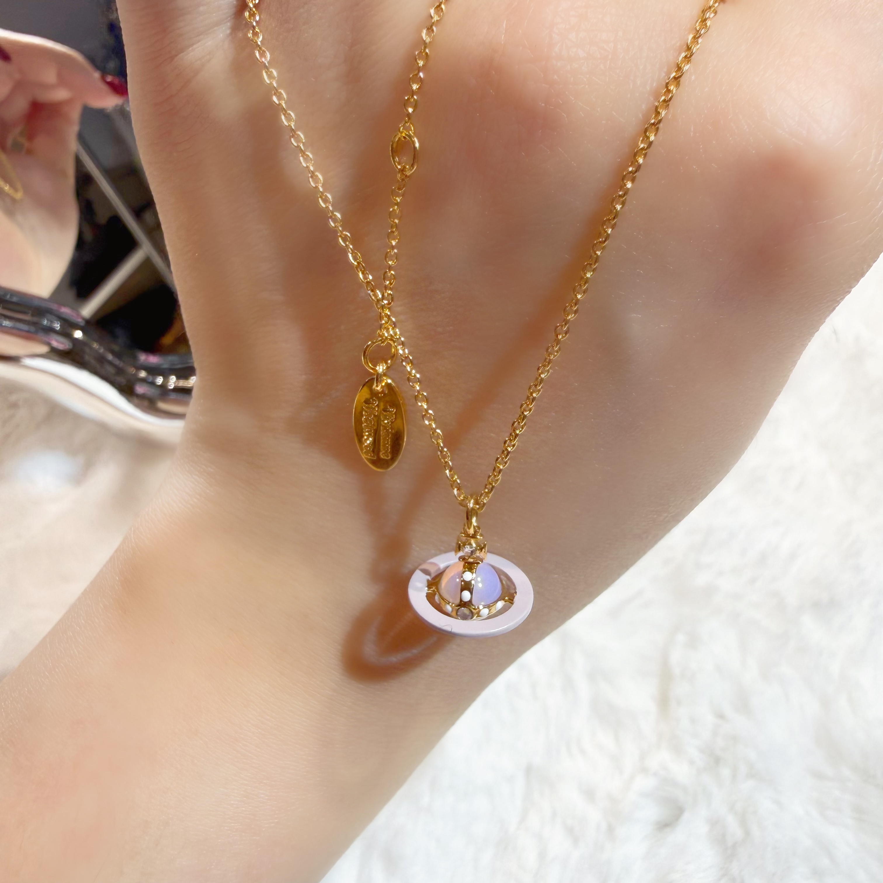 VW Petite 3d mini necklace pink/moon