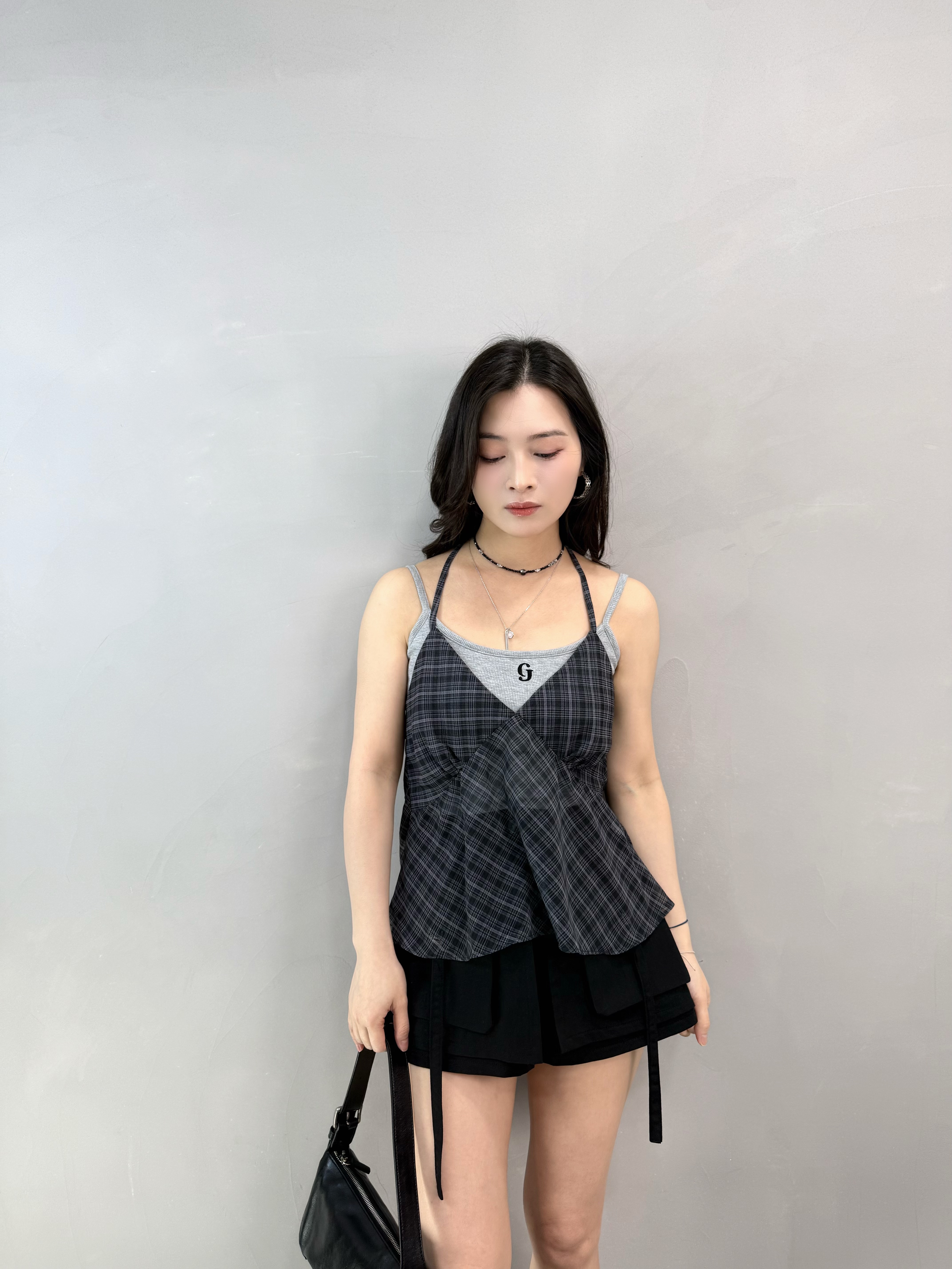 N73 CJ 暗紋吊帶Bra Top