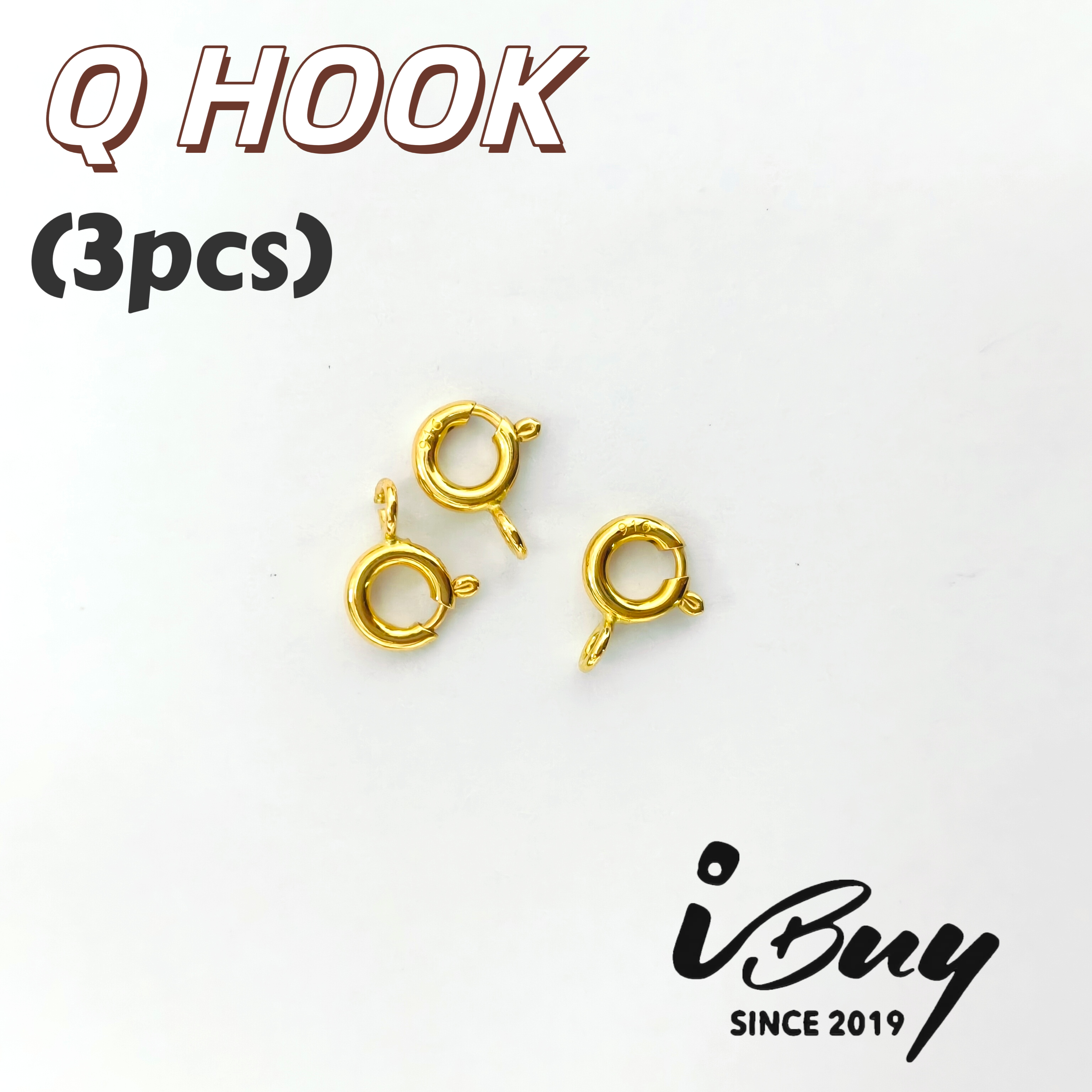 916 GOLD ROUND SPRING HOOK 916 金 Q扣 （3PCS) 