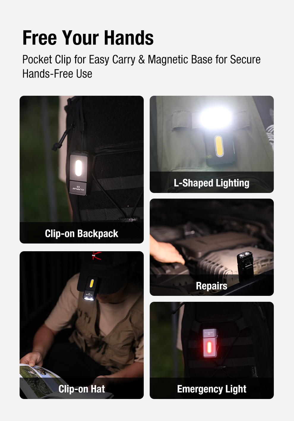 Klarus E8 金屬可旋轉燈頭的 EDC 手電筒