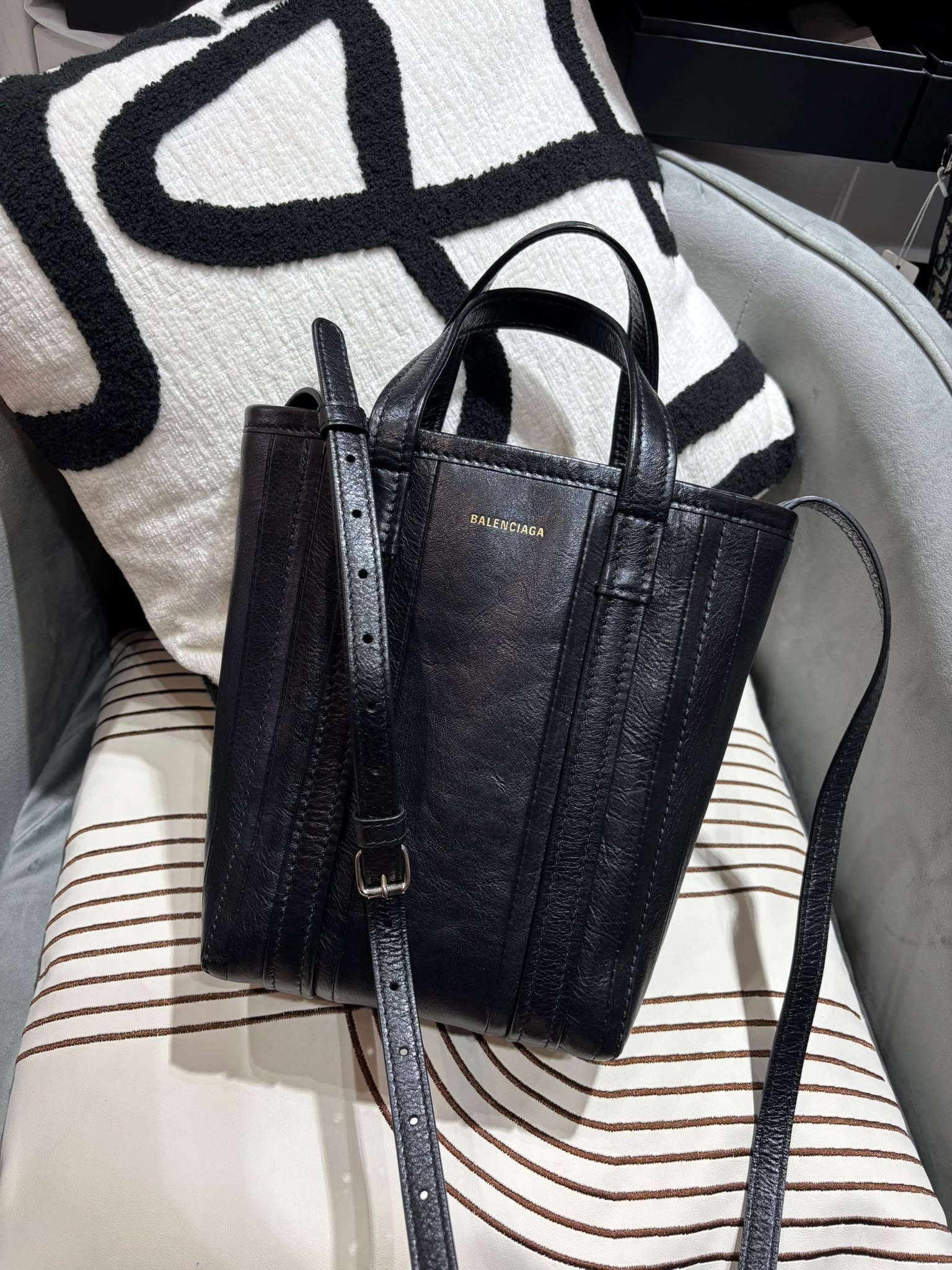 Balenciaga Shoulder 2Way Bag Black Calfskin 100%Authentic, 98%New 