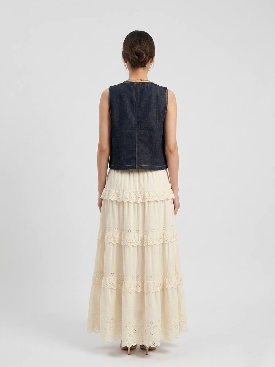 W6022A - Layered Maxi Skirt  