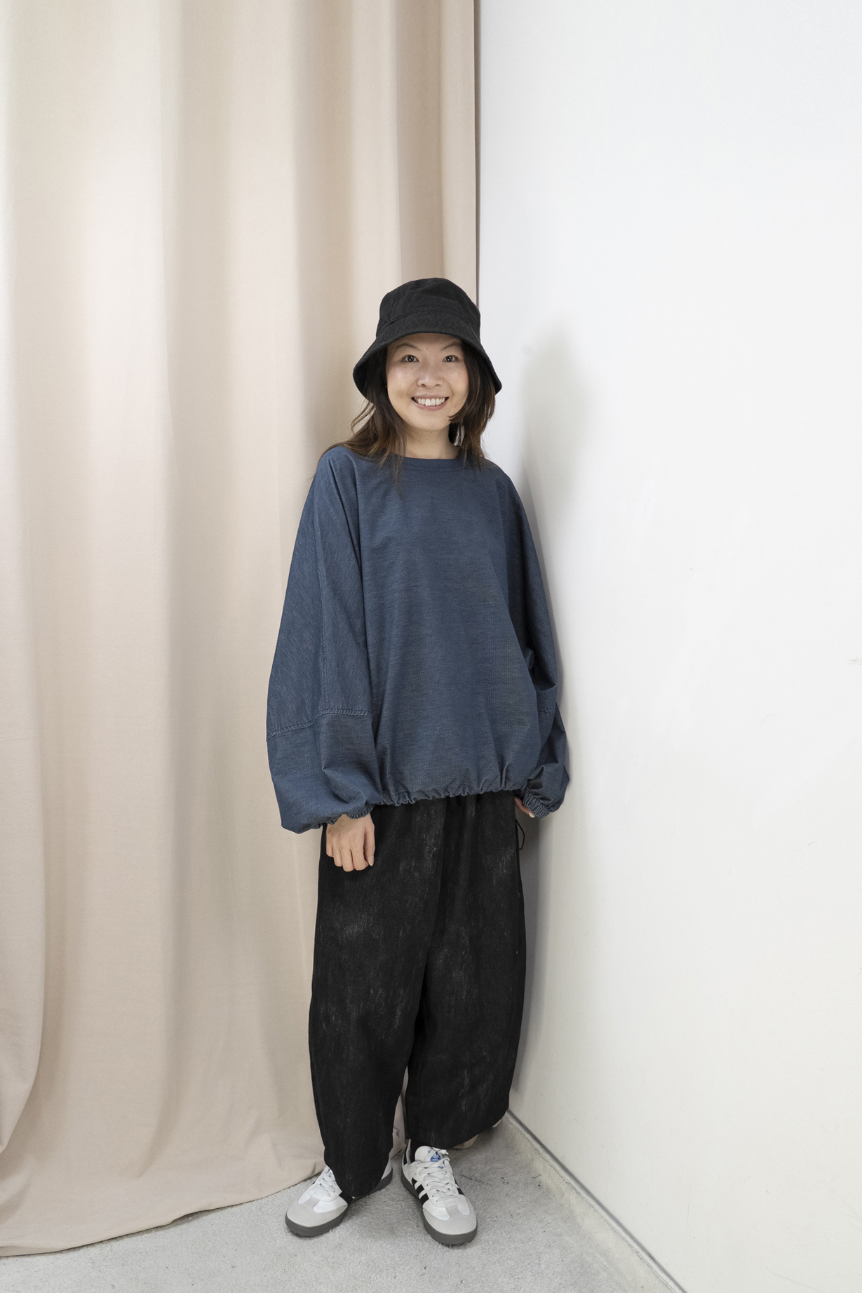 牛仔布感蝙蝠袖造型上衣