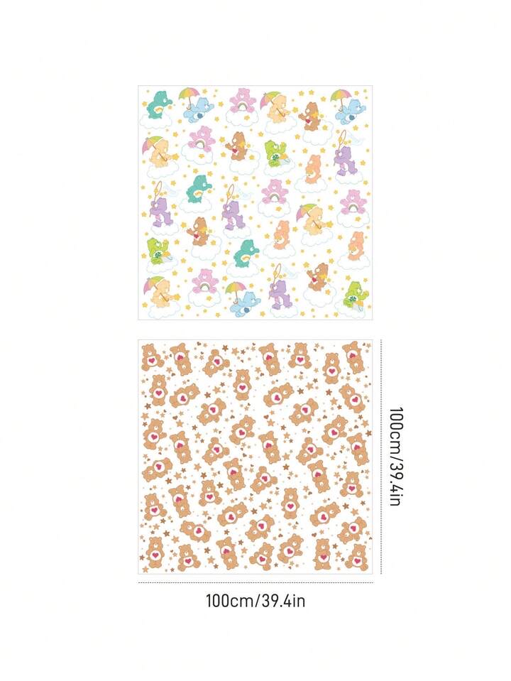 卡通熊嬰兒紗布浴巾2件裝 - 超柔軟透氣多用途包巾