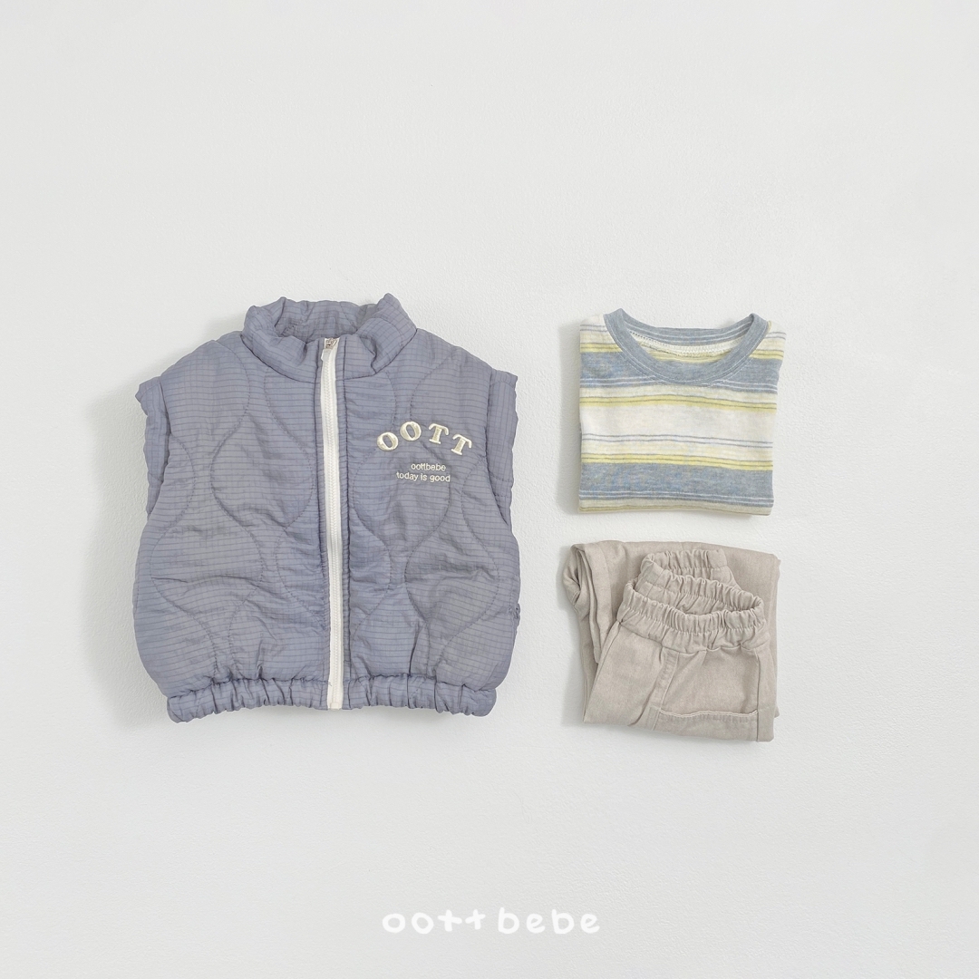 🌸預訂 韓國直送🌸🇰🇷OOTTBEBE三色標誌刺繡絎縫背心外套