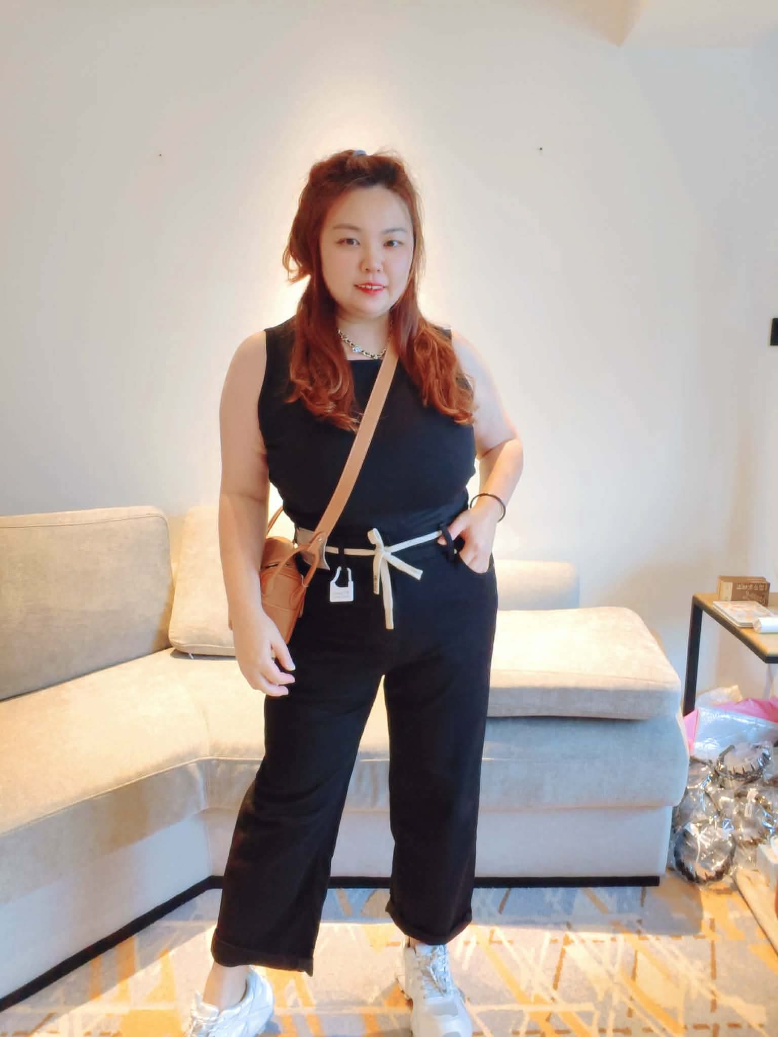 YPD02 9090 黑色显瘦系带卷边牛仔9分裤