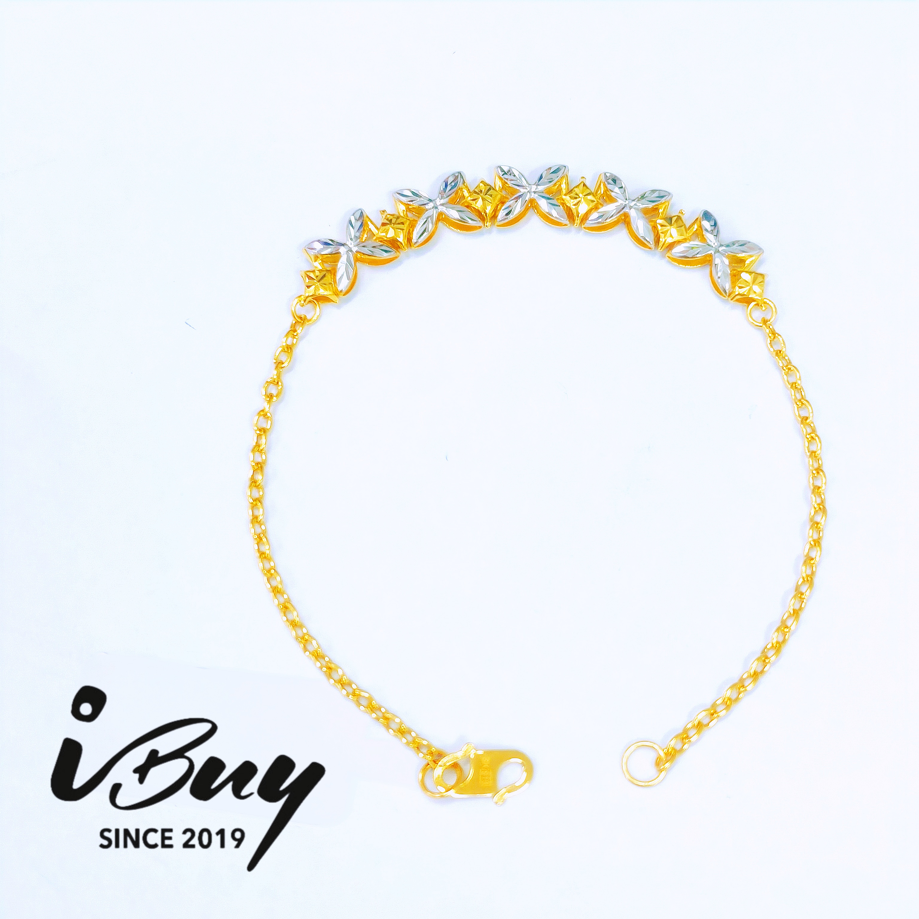 916 GOLD 2C MINI MARISAH FLOWER BRACELET 17CM 916 金  双色迷你玛莉莎繁花手链 17CM