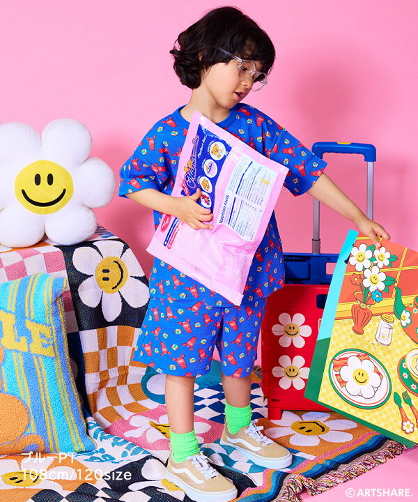 🇯🇵預訂 日本直送🇯🇵Markey’s x Wiggle Wiggle四色圖案滿印華夫格短袖T恤