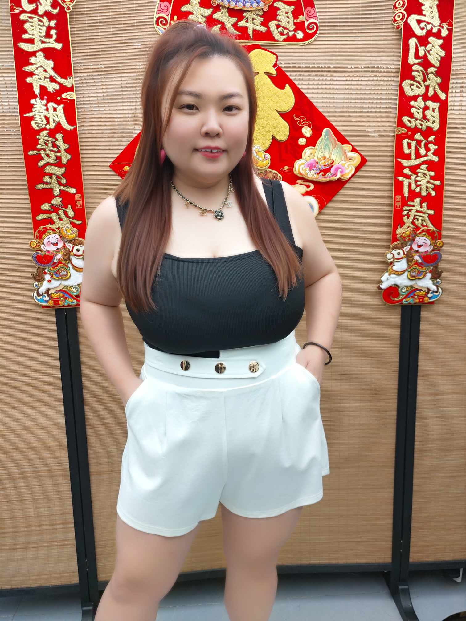 DDG17 6073(A08) 三金钮设计舒适短裤