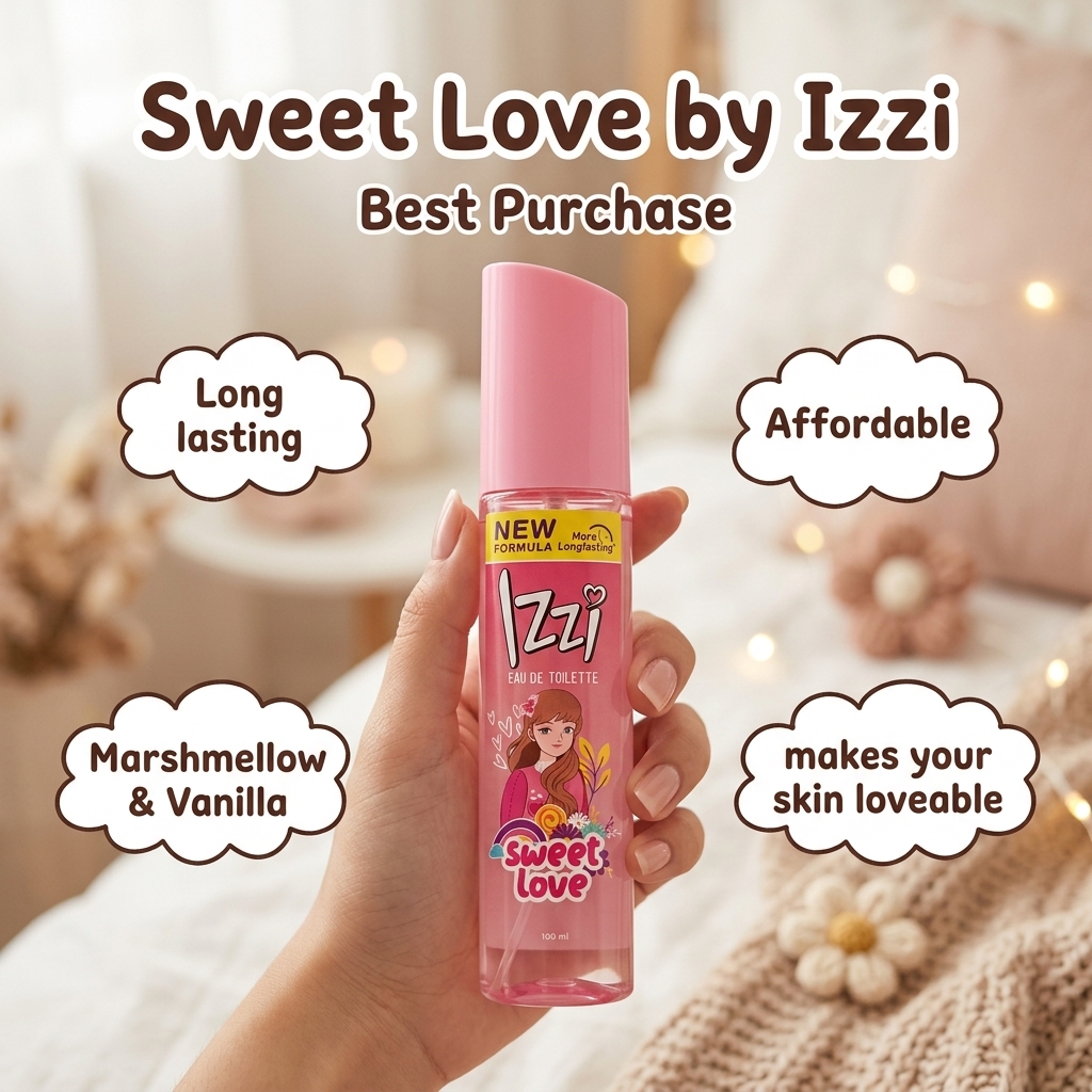 Sweet Love Izzi Body Mist / Serum Spray pewangi badan 100ml - PINK