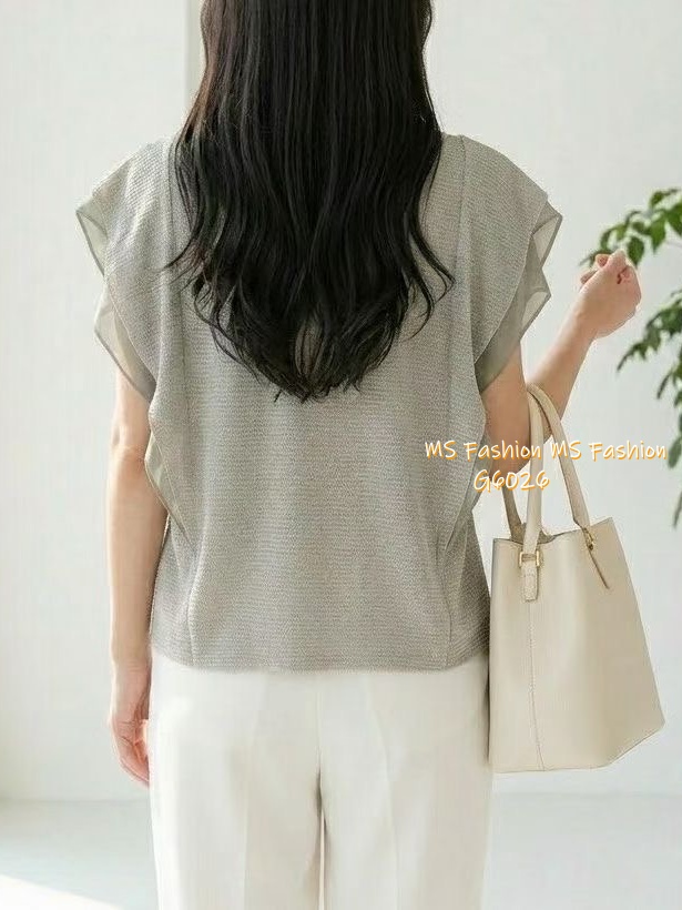 G6026 韓國🇰🇷靚色雙層ruffle top