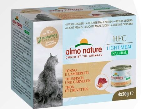 Almo Nature HFC Light Meal 吞拿魚+鮮蝦 健怡罐頭 50gx4