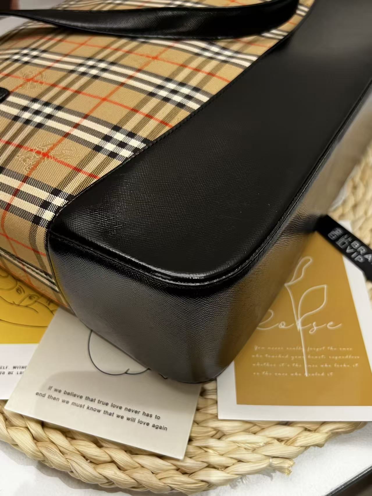 Burberry Vintage Haymarket Check Tote