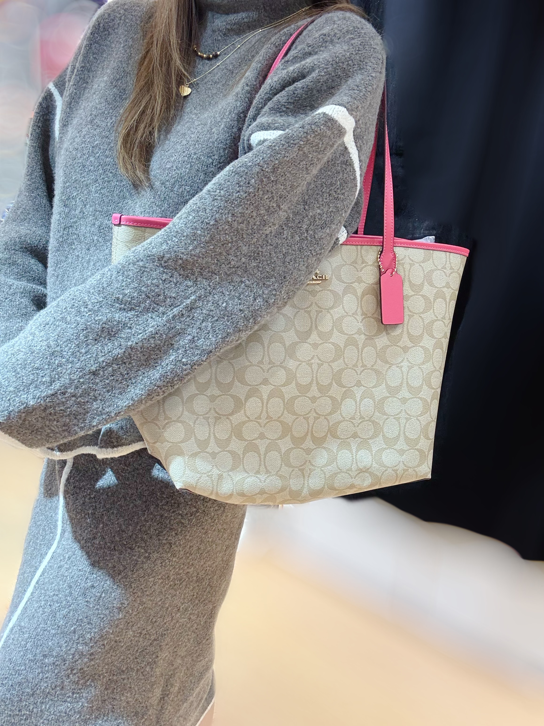 Coach City tote white/m/fuxia