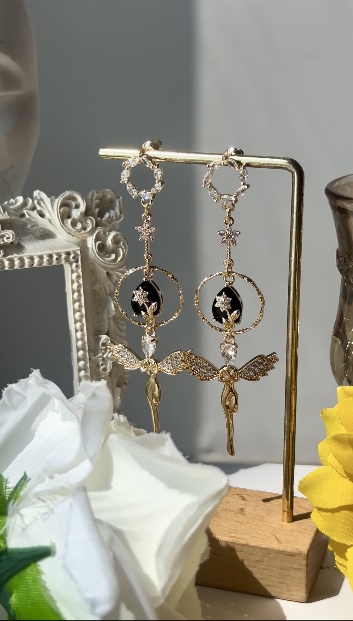 天使黑玫瑰耳環👼