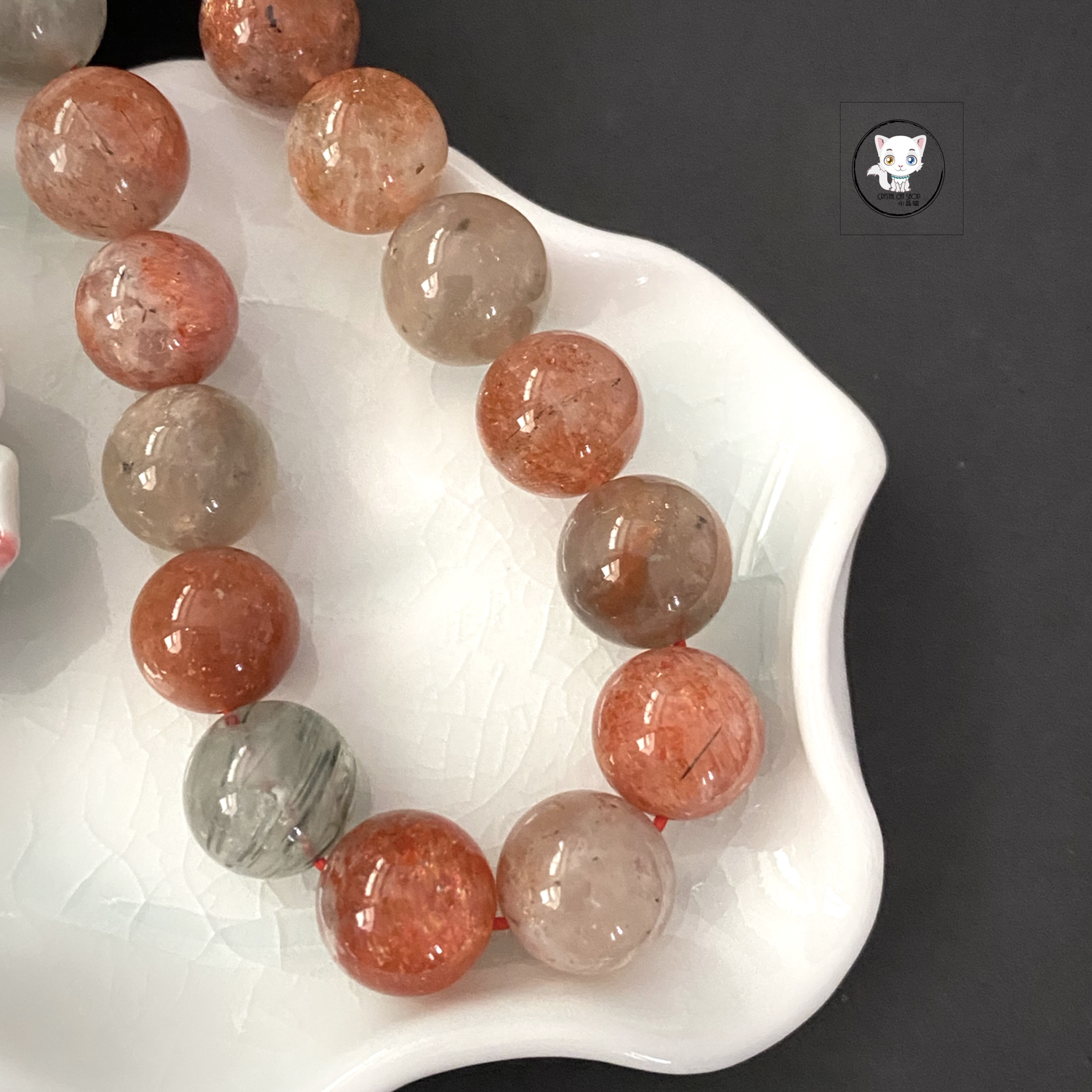 天然阿魯沙金太陽石手鏈 12.5mm