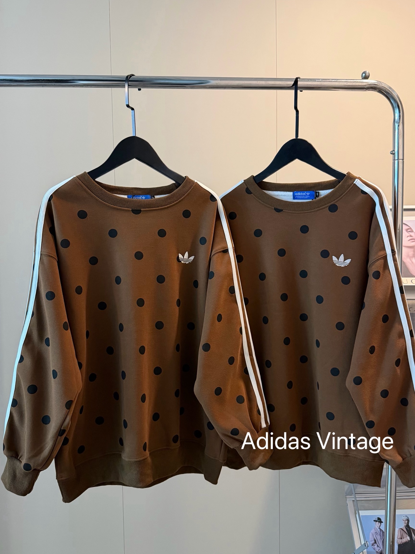 adidas Brown Polka Dot Sweatshirt 波點圓領衛衣