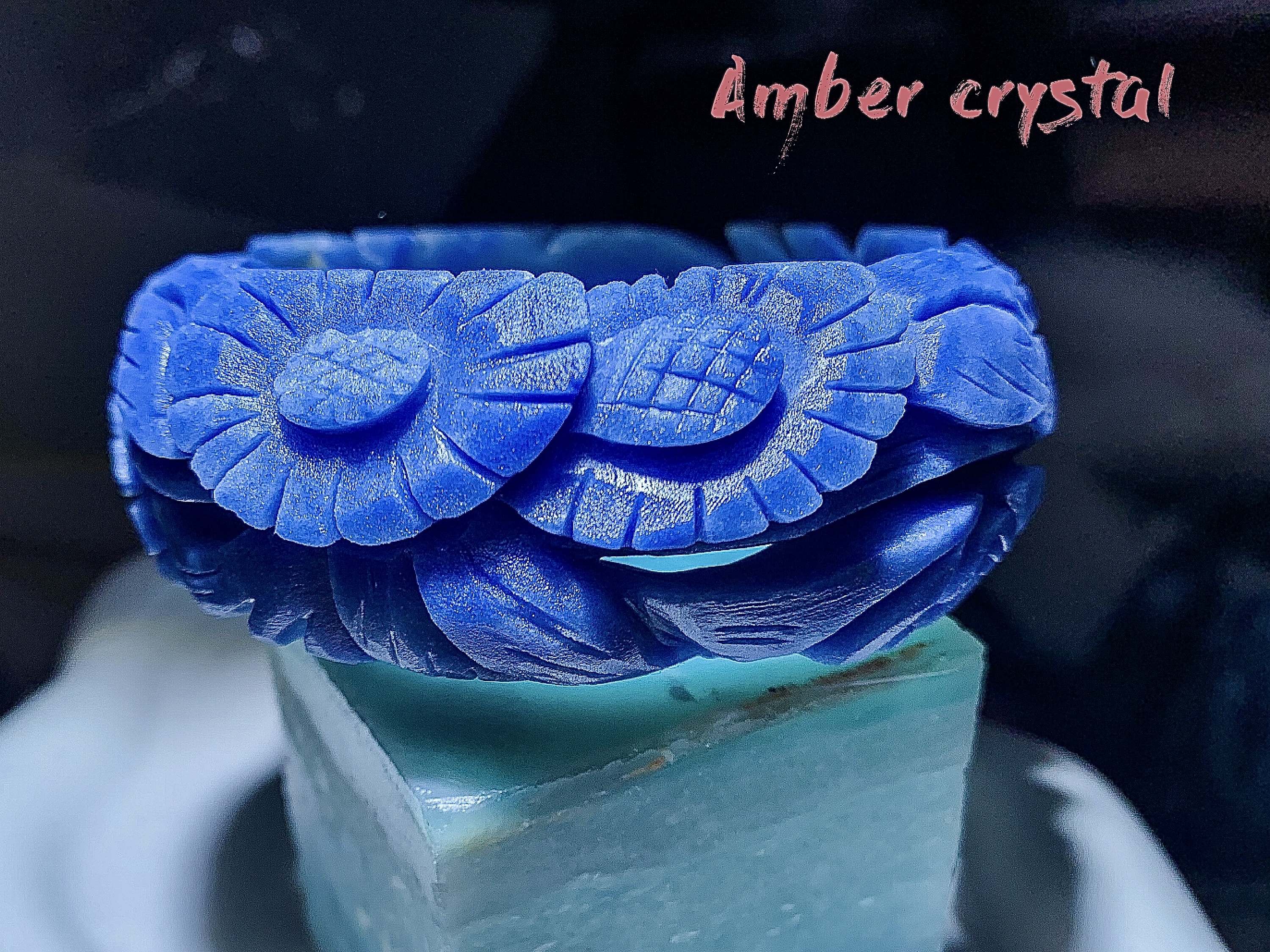 Aventurine 藍東陵玉精工雕刻手鈪