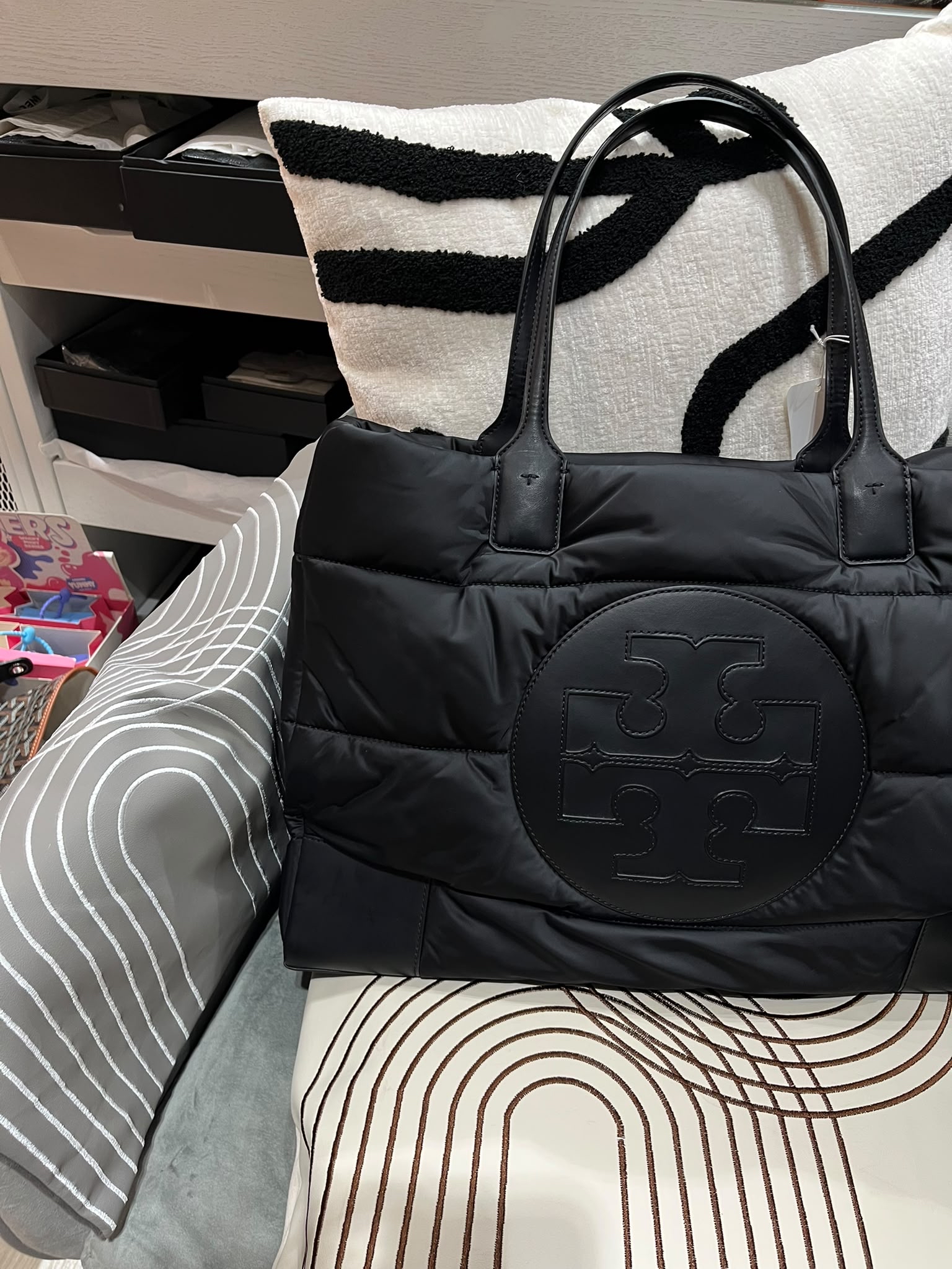 Tory Burch ella puffer tote bag  100%Authentic ,95%New✅Dust bag 