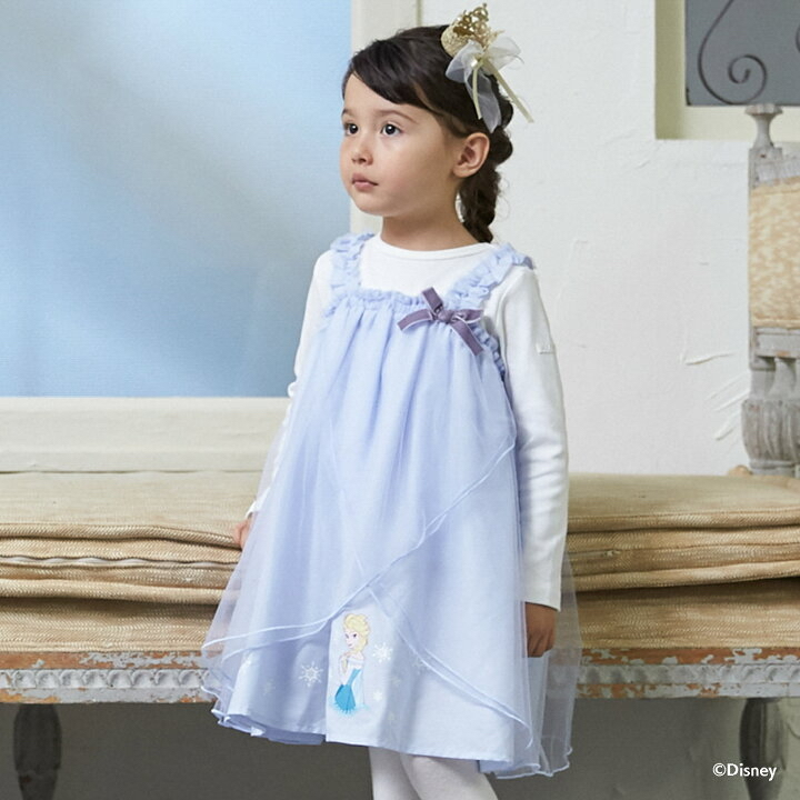 🇯🇵預訂 日本直送🇯🇵Petit Main x Frozen系列假兩件連身裙外套斜孭袋三件套裝