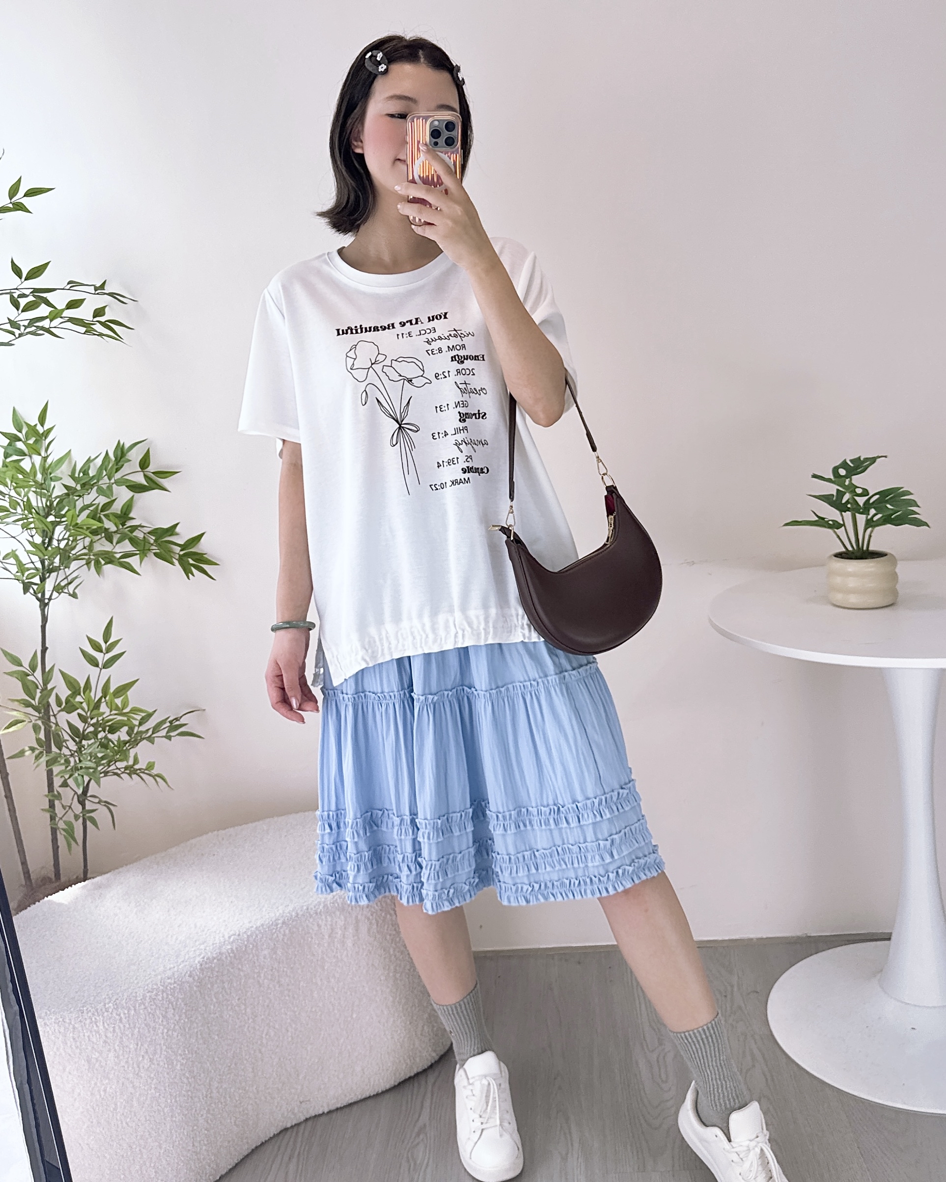 超美珍珠棉英字上衣 2色