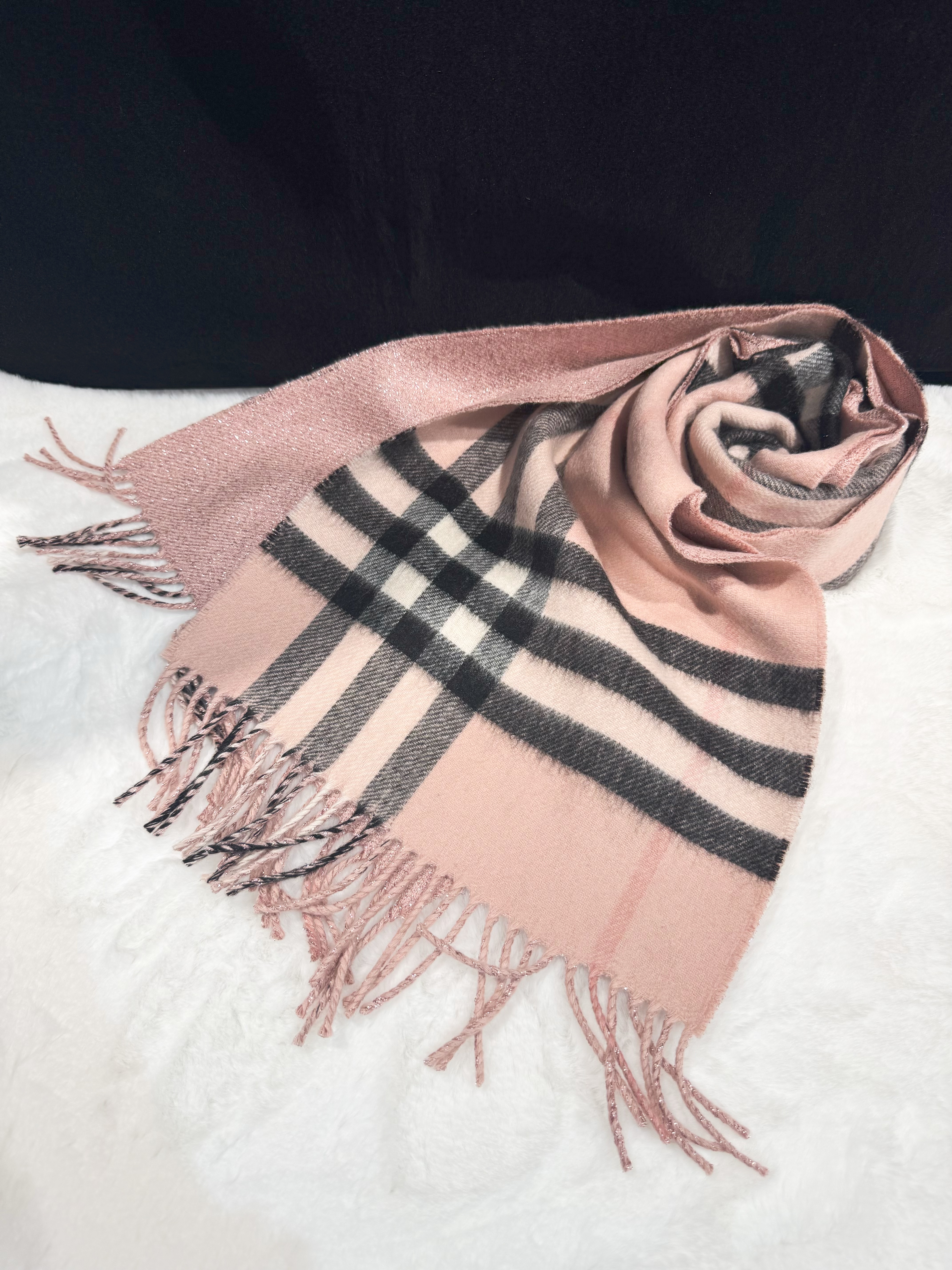Burberry scarf short/check/pink