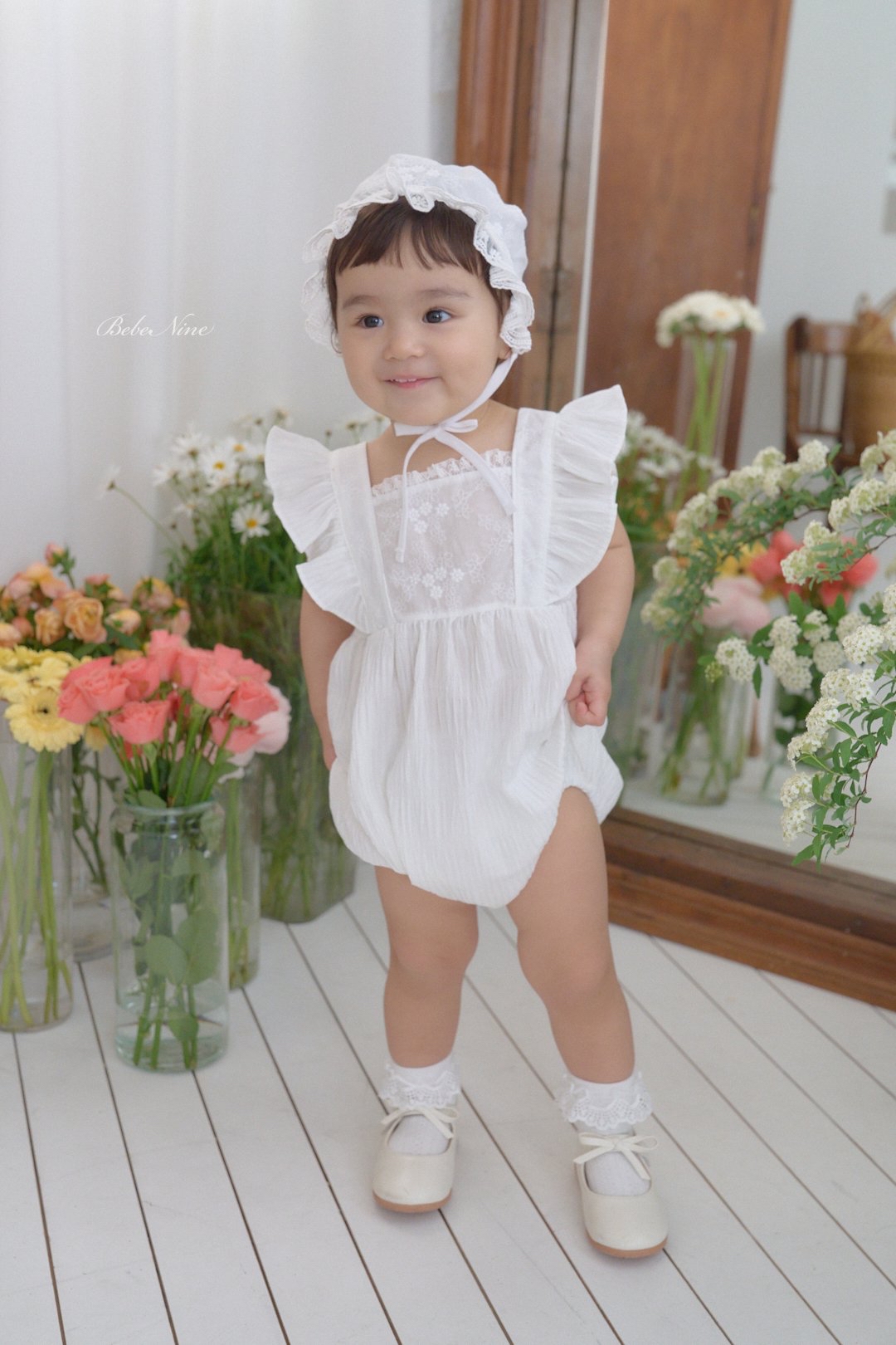 ☀️預訂 韓國直送☀️🇰🇷Bebenine蕾絲荷葉邊背心包屁衣