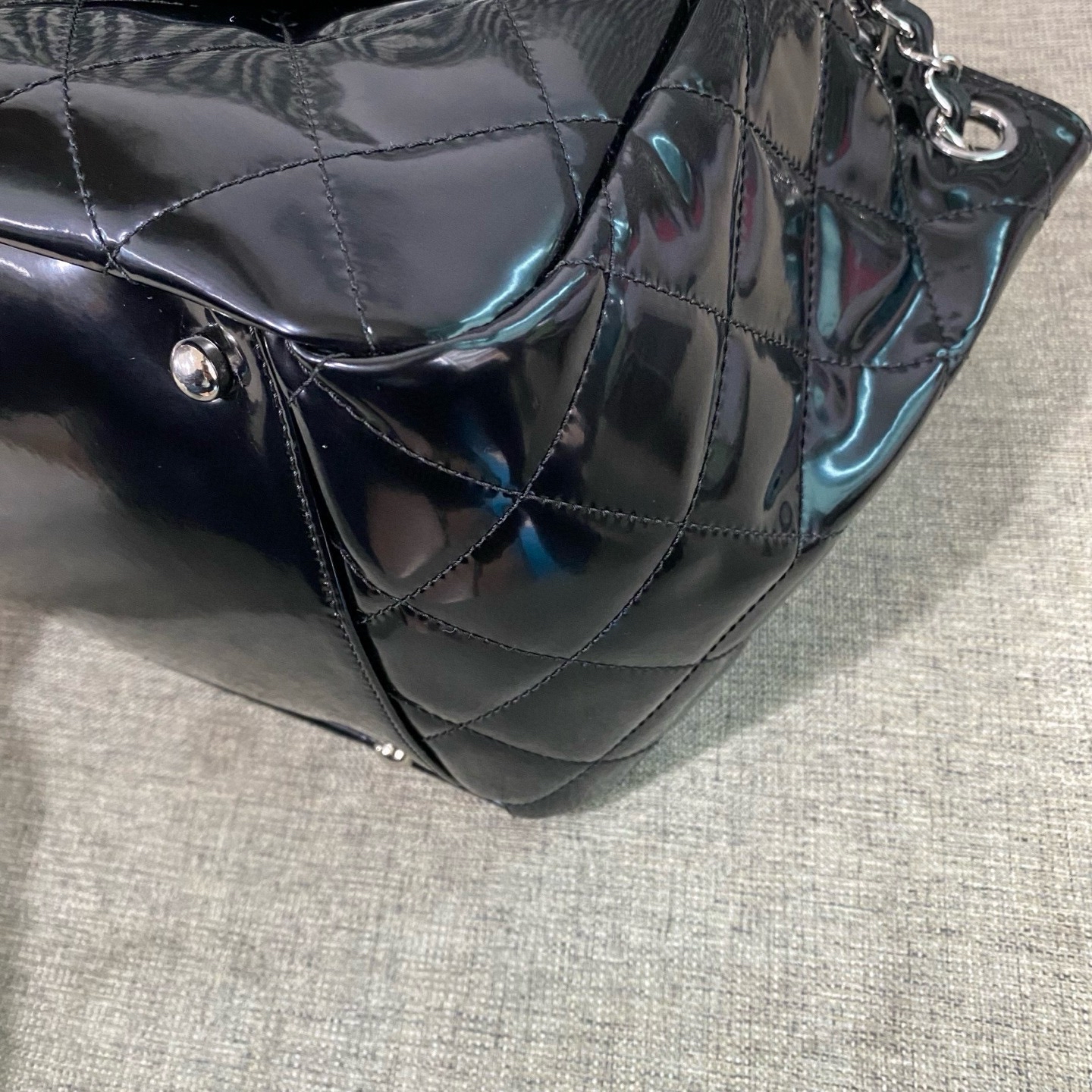 【預訂貨品】chanel黑銀2.55漆皮腋下包👜14開
