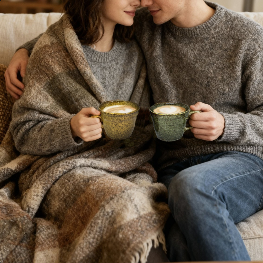 【日本製】美濃燒陶瓷溫暖泥土雙色馬克杯套裝 (250ml @)