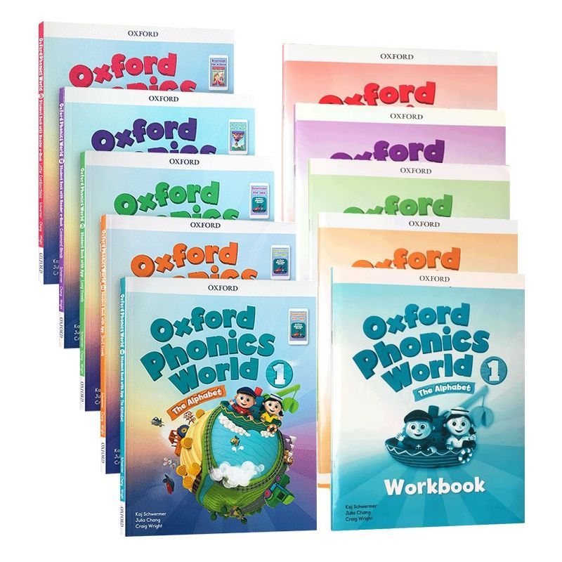 點讀Oxford Phonics World (Level 1-5) 牛津練習本一套10本自然拼讀 