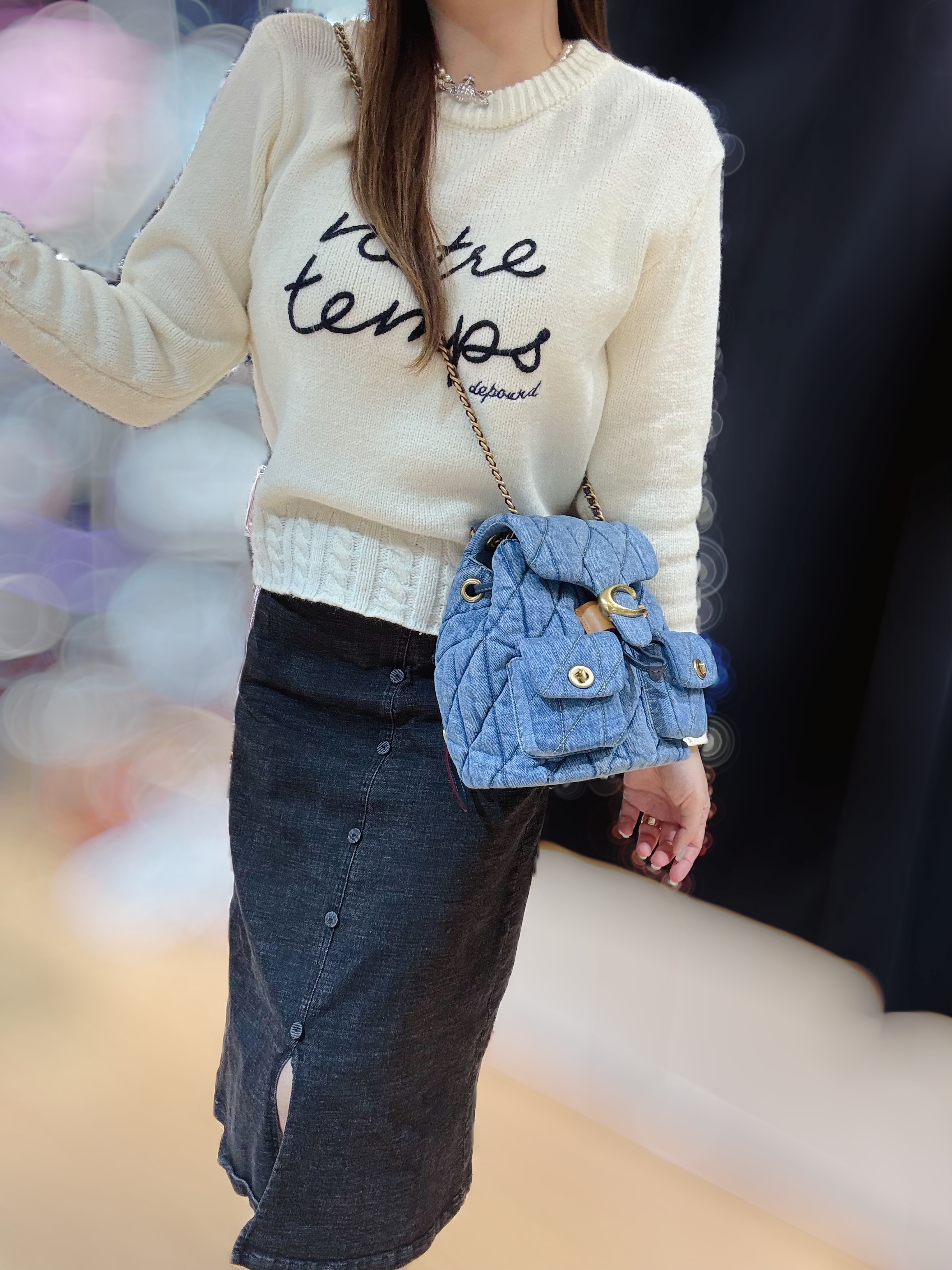 Coach Tabby denim backpack 