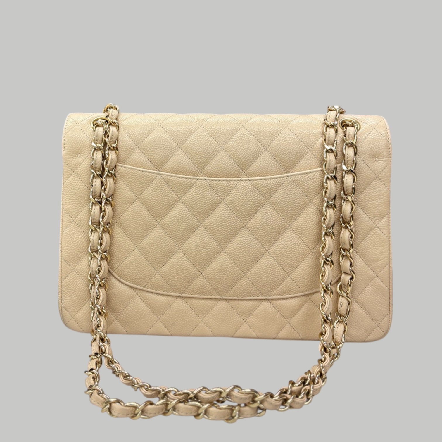 Chanel Caviar jumbo 奶茶金扣