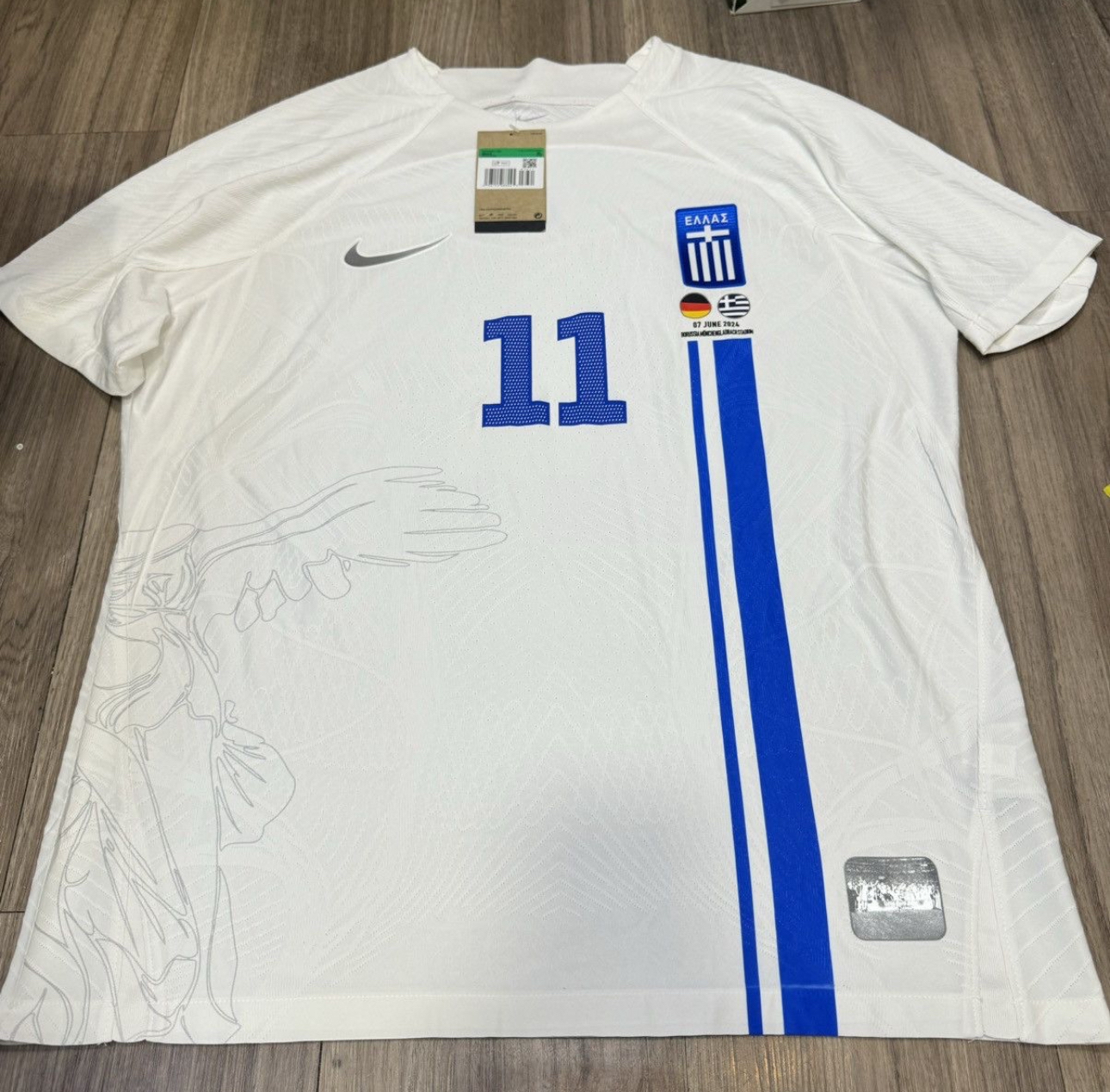 Greece 24/25 player issue home shirt #11 Bakasetas (Bnwt)