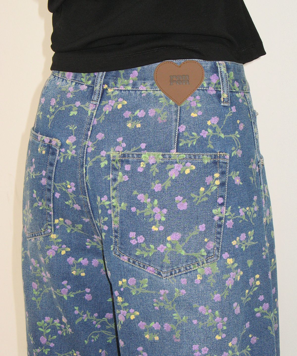 🇰🇷訂購｜ronron 26｜BALLOON FIT FLORAL DENIM PANTS 2色