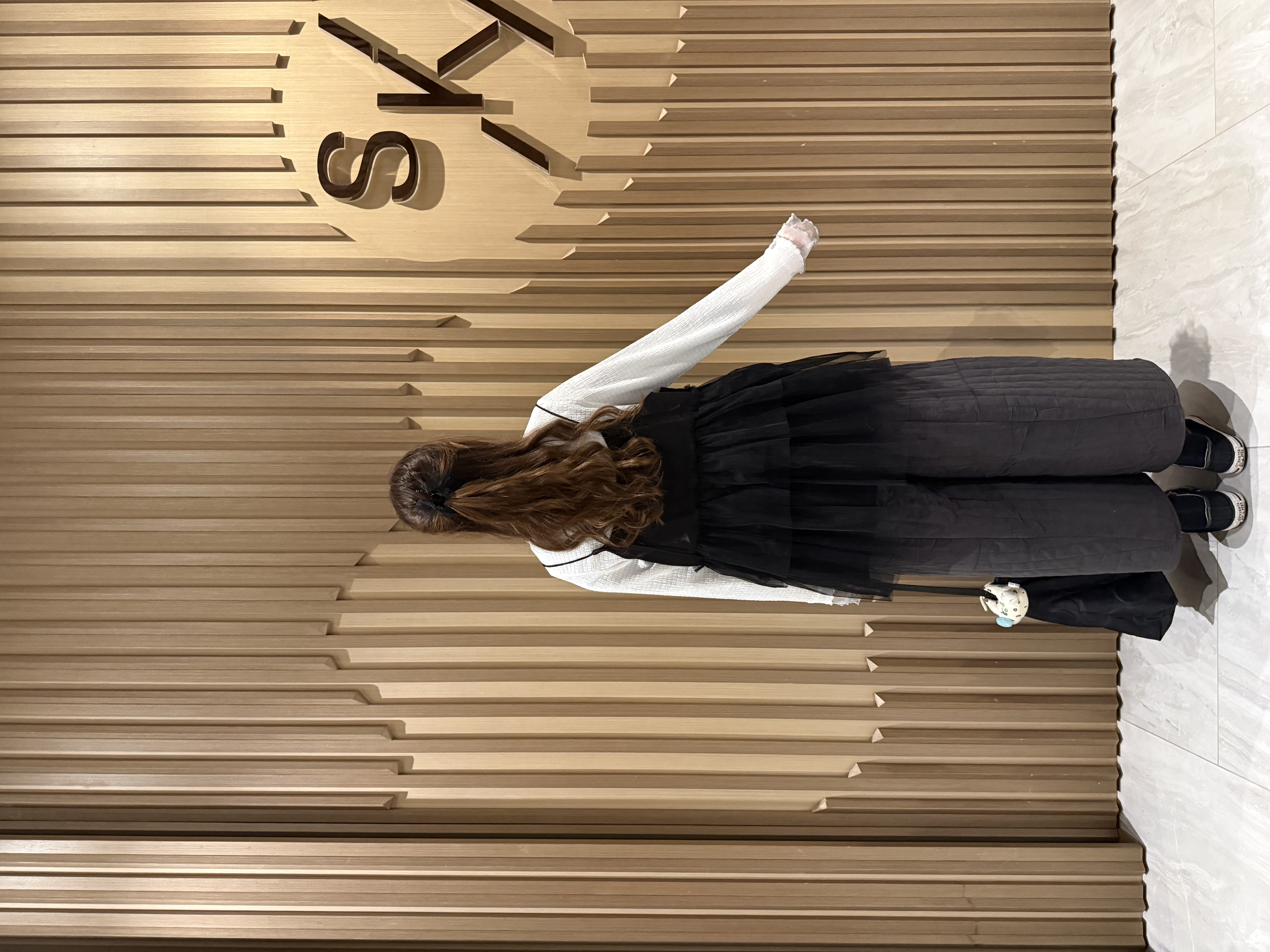 薄燈芯絨直紋裙褲