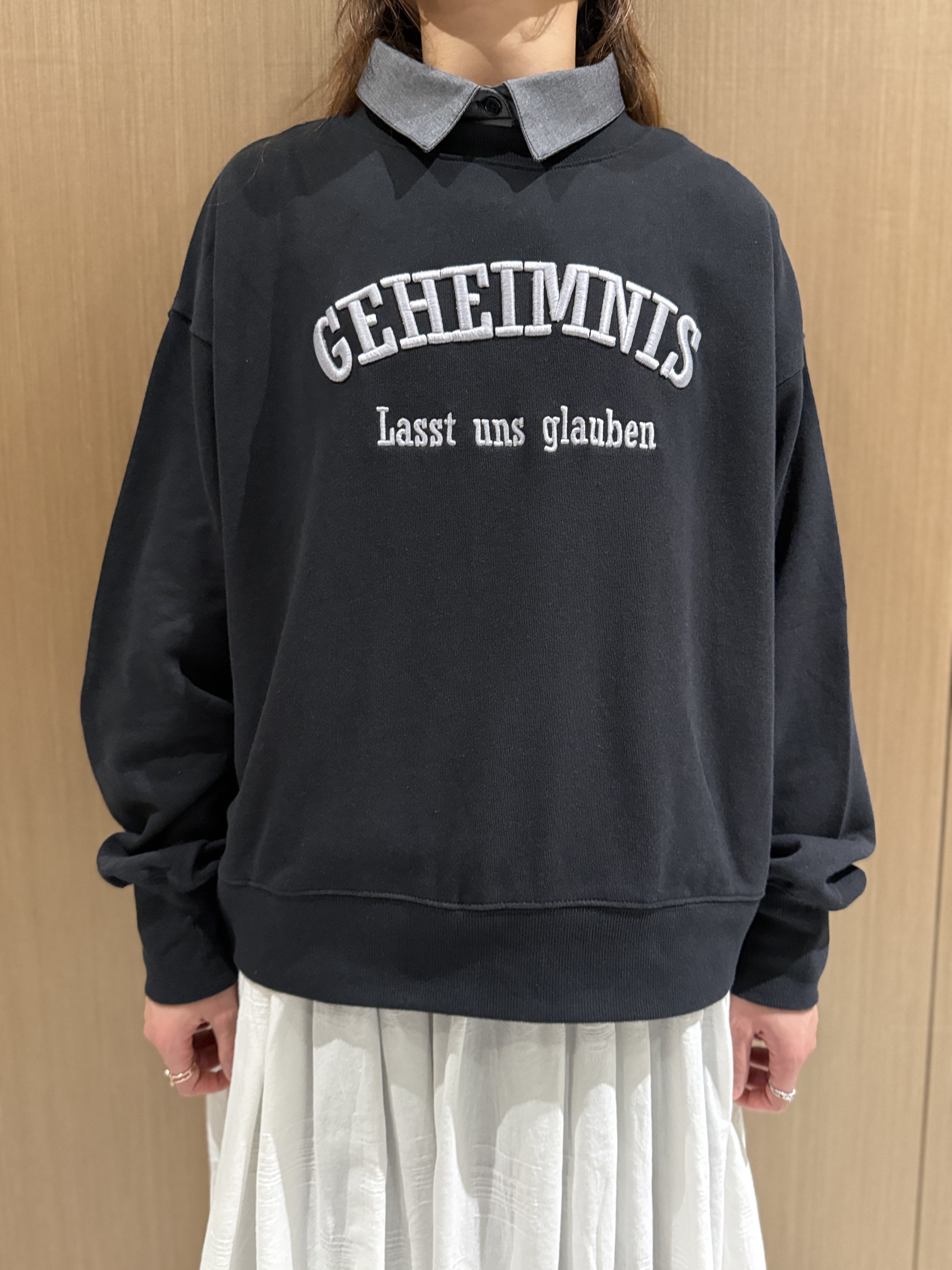 可拆領假兩件衛衣（灰黑色）