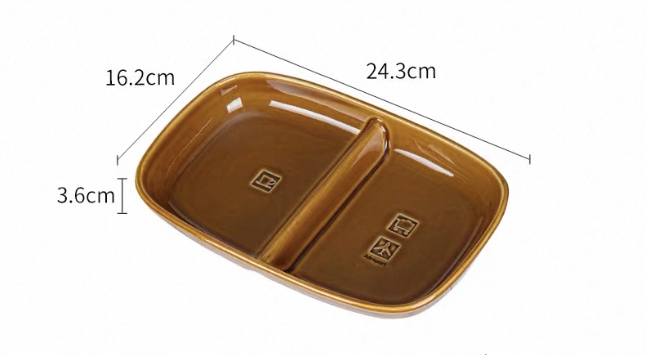 日本霜山耐高溫陶瓷分隔餐盤