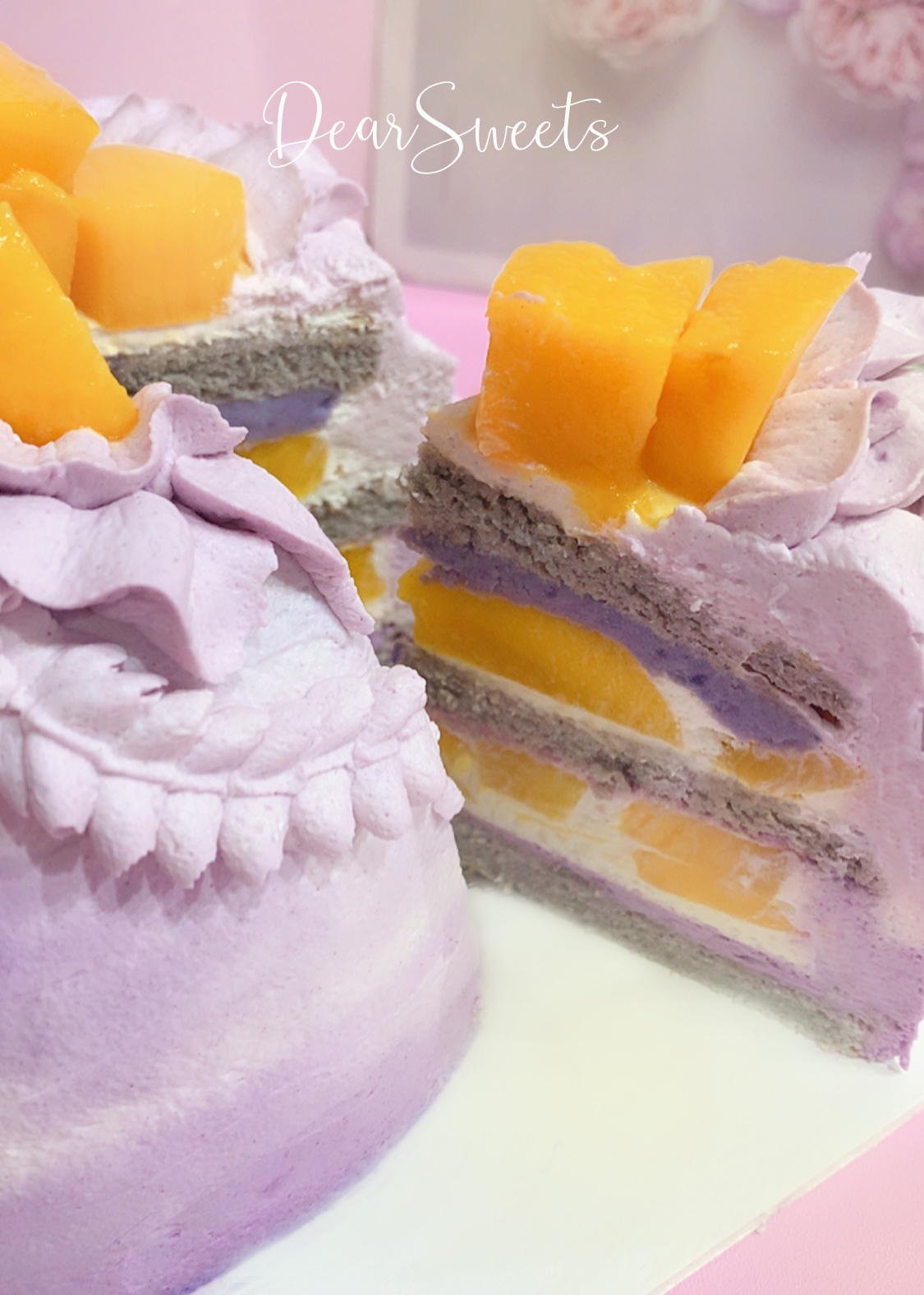 紫薯芒果椰汁布甸蛋糕