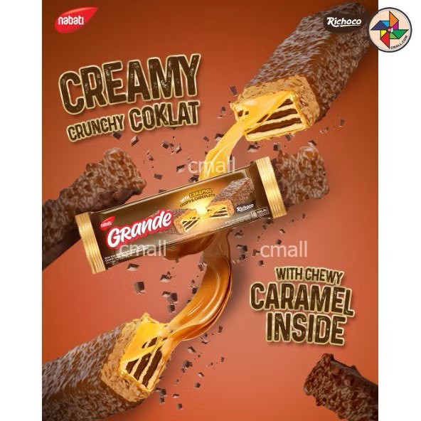 10pcs x 22g Nabati Grande jajan (strawberry with cheese cream / chocolate with caramel cream)