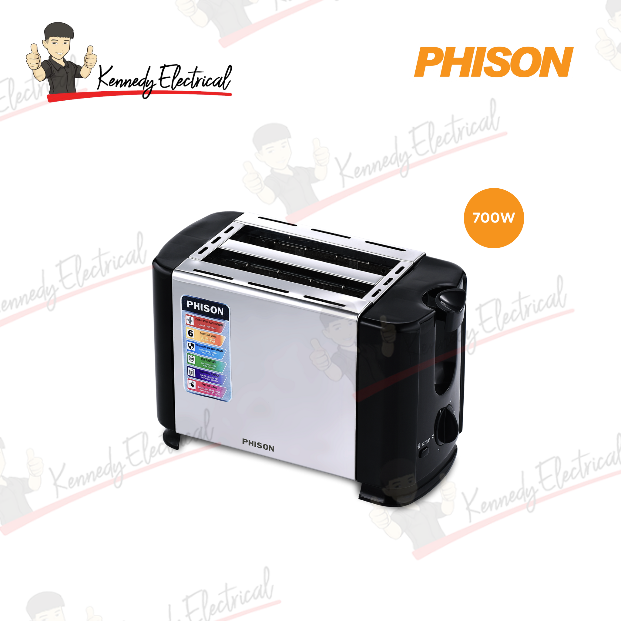 Phison 700W Bread Toaster PTO-1702