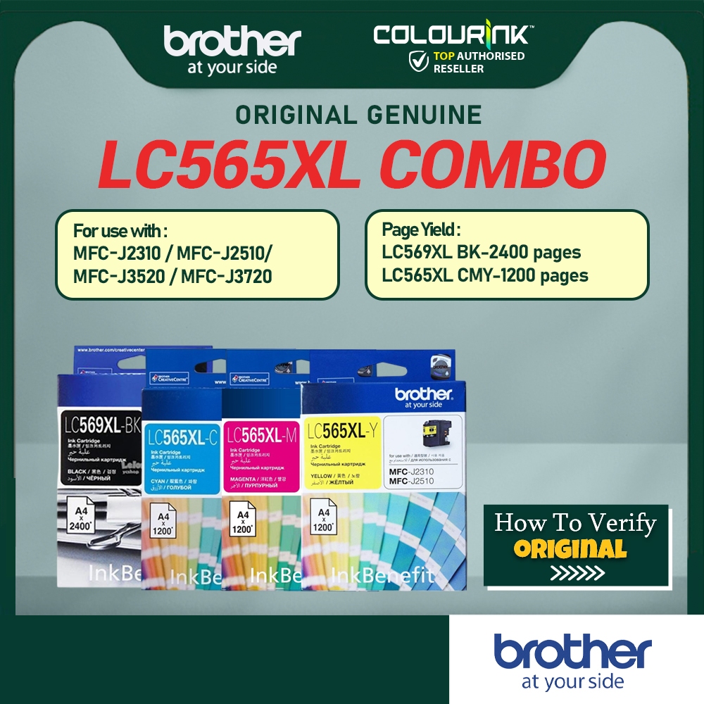 Brother Original Genuine LC569XL LC565XL Black Cyan Magenta Yellow Ink Cartridge for MFC-J2310 MFC-J2510 lc567