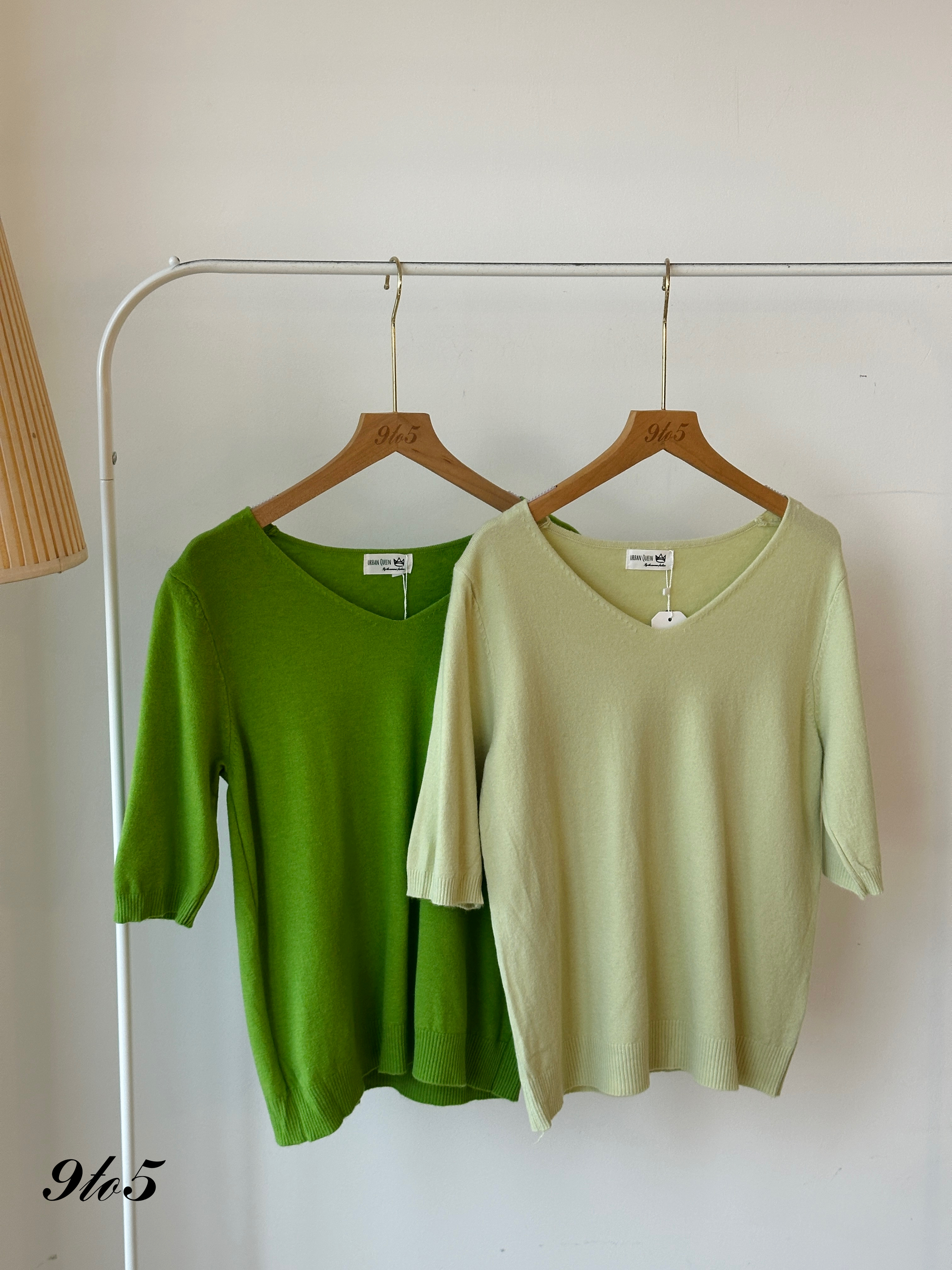 T3929 V Neck Knit Top - 7 Colors