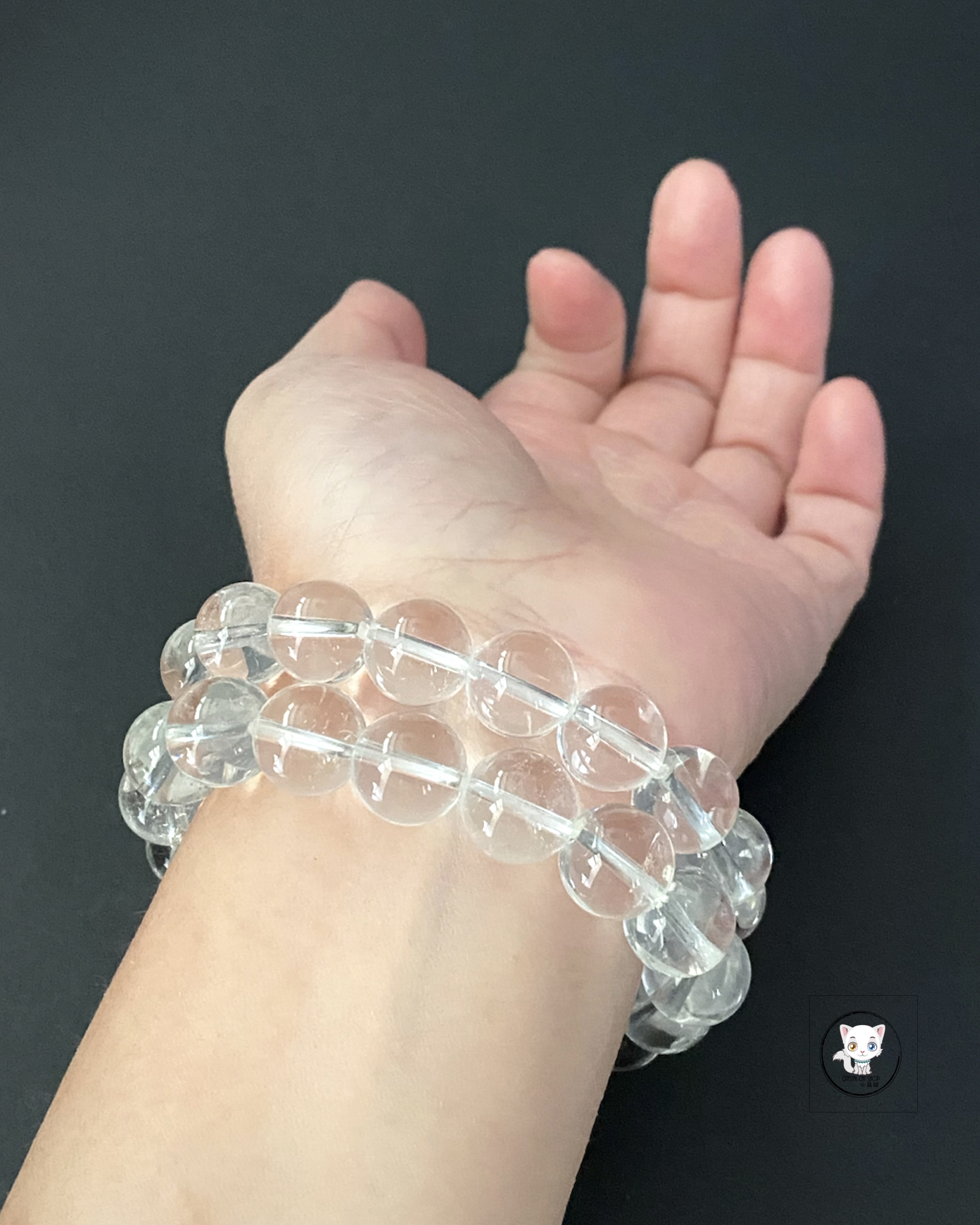 天然白水晶手鏈 12mm